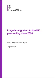 Irregular migration to the UK, year ending June 2024