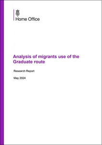 Analysis of migrants use of the Graduate route